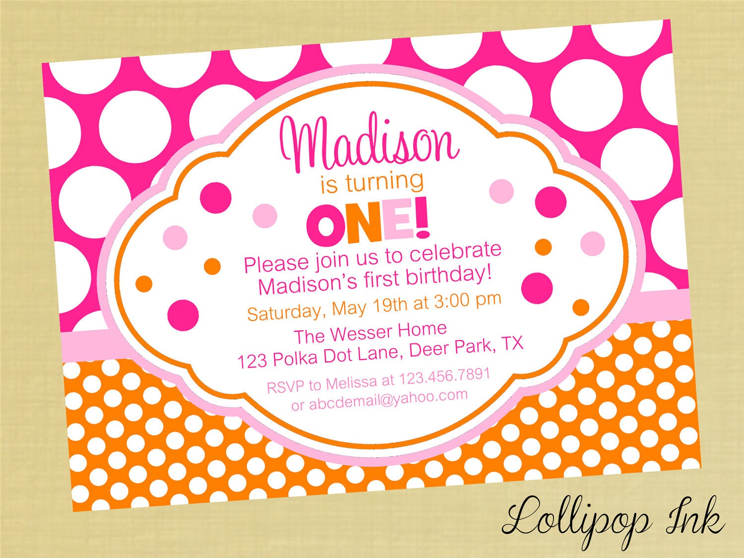 Polka Dot Invitations Free 5