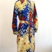 1960/1970s Colorful Flower Button up Pencil Dress by Lady Manhattan