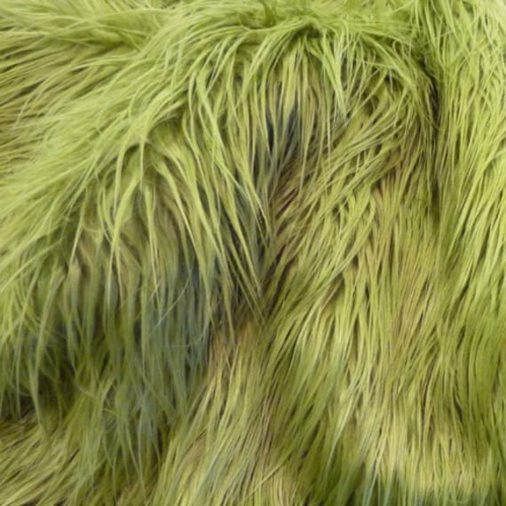 SALE 18x30 Olive green SOFT faux fur long shag faux fur