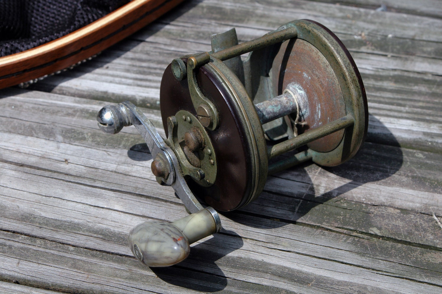 Vintage Salt Water Fishing Reel Bakelite by territoryhardgoods