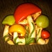 Vintage Mushroom Napkin Holder - The 70s Show Kitchen - Orange and Olive