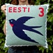 Estonian swallow stamp cushion cover