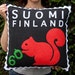 Finnish squirrel stamp cushion cover
