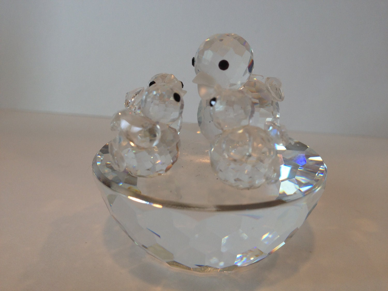 Swarovski Crystal Birds Nest Figurine Retired Swarovski