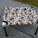 Cat hammock 15 by 19 inch in a cats on cream cotton print with reversible silver microplush fabric