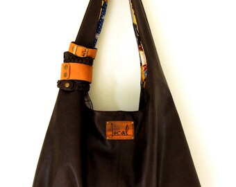 SERENDIPITY. Brown leather shoulder bag / brown leather tote bag / simple leather bag / leather purse. Available in different leather color.