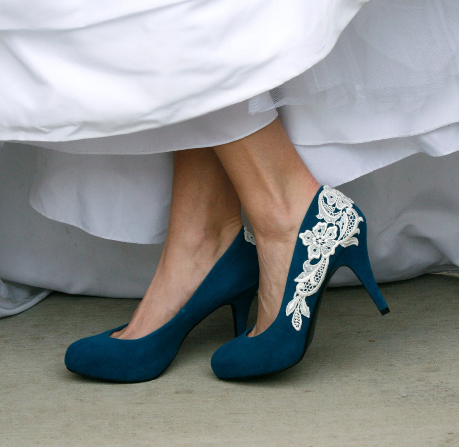teal lace up heels
