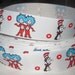 Ribbon by the Yard 1" CAT in the HAT Dr. Suess Suessical Thing 1 Thing 2 White Grosgrain-Hair bows WHolesale by Ribbon Lane Supplies
