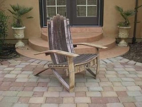 Wine Barrel Adirondack Chair Wood Plans by GoldCountryWoodworks