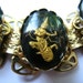Vintage intaglio lightening goddess cameo book chain bracelet