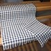Navy Blue and Natural Cotton Checked Towels.