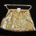 1930s Gold Mesh Purse, Whiting and Davis, Rhinestone Clasp, Excellent Condition