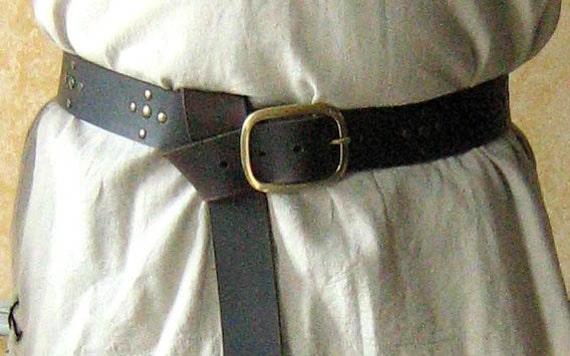 Medieval Celtic Viking Norman Leather Belt Cross Design