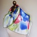 RESERVED for Susan. French double chiffon hand painted vintage scarf from Harrods 50s 60s