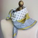 1960s polka dot silk scarf grey and yellow
