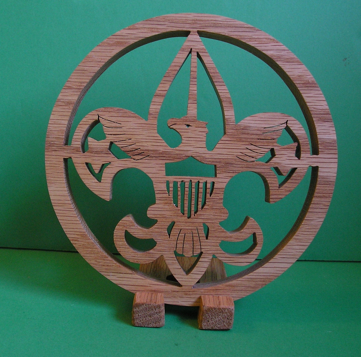 Handcrafted oak Boy Scout Emblem