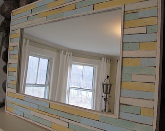 Reclaimed Painted Wood Mirror