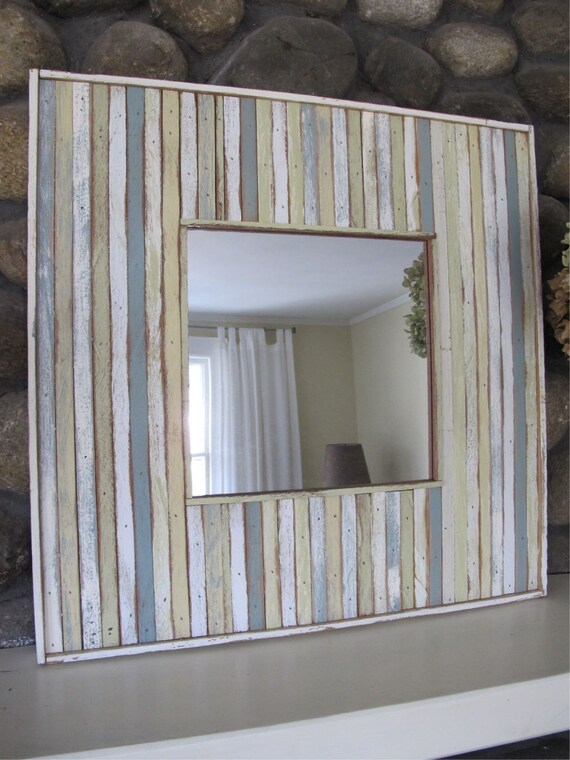 custom wood recycled mirror