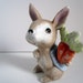 Homco Vintage Mischievous Brown Peter Rabbit With Blue Coat and Carrots Figurine