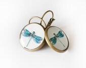 Dragonfly Clear Resin Earrings 3/4 inch (16mm)