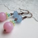 Candy Colors Beaded Earrings in Pink Yellow Mint Blue