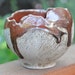 Chawan, tea bowl, soup bowl, with organic shape, oxides stains on the outside and Tenmoku on the inside -SPECIAL HOLIDAYS SALE