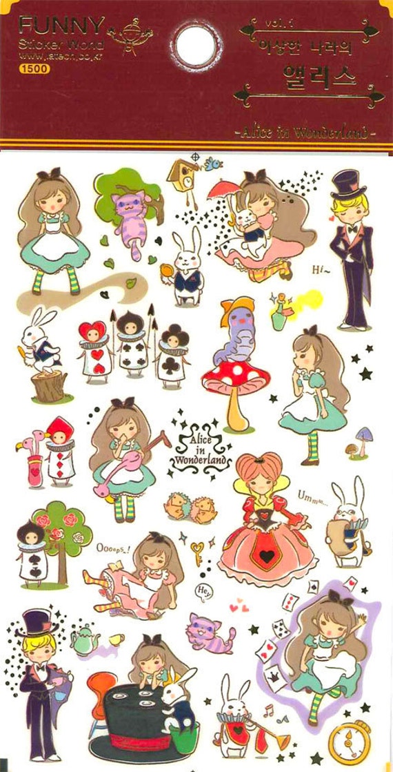 sticker window printable in Stickers Foil Alice Gold Transparent Korean Scrapbook