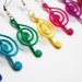 Treble Clef Earrings, Music Note Earrings, Musical Earrings, Rainbow Colors, red, pink, yellow, green, blue, navy, purple, black