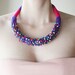 OOAK Felt necklace, Colorful jewelry, Neon pink and violet felted necklace, Felt necklace, Boho jewelry, neon pink, violet, purple