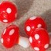 Fly Agaric Mushroom Lampwork Beads (6)