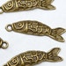 Antiqued Bronze Scaley Fish Charm (6) - A24