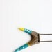 Hand Painted Antler - Necklace Earrings Jewelry - Natural Deer Antler - Bohemian Tribal Folk - Blue Yellow White- Free Earrings