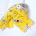 Yellow Turkish Yemeni Scarf, Fashion, For Woman, Square