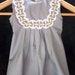 SALE: Girl Dress Gray w/ Vintage Yellow & White Trim Size 9-12 months (size 1/2 pattern)
