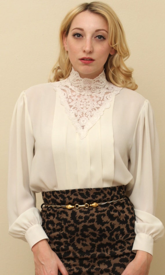 Victorian Lace Collar Blouse by AcornCountry on Etsy
