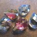 4 Multicolored Faceted Glass 17x12mm Briolette Beads, Just Gorgeous