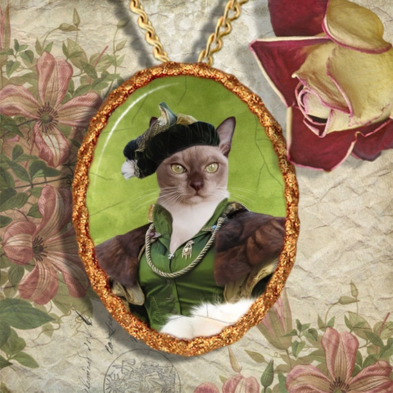 Siamese Cat Tonkinese Cat Jewelry Pendant Necklace Brooch