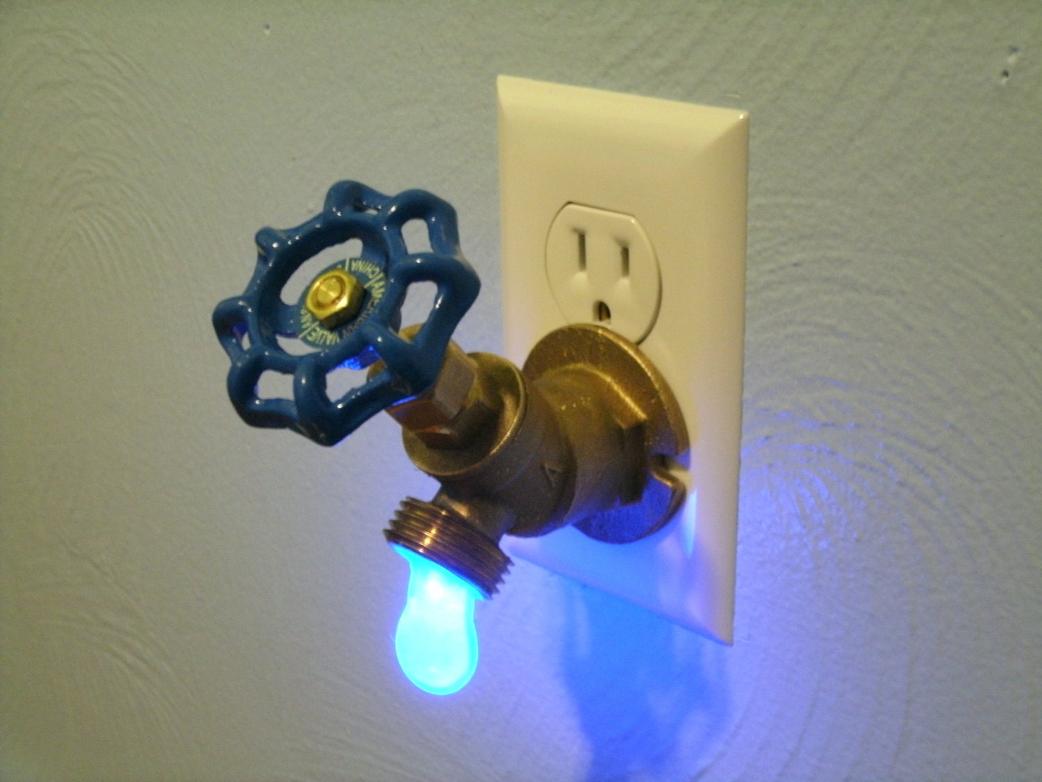 Blue LED Faucet Valve night light