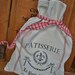 RESERVED for Priscilla Cushion antique linen grainsack French stencil pillow burlap