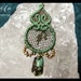 Reserved (for sweetest soul sister) Green heart Lace earrings, Pixie jewelry, bohemian, gypsy, hippy