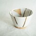 Small white and brown pottery bowl, ceramic bowl, Forest Fog series