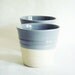 Pottery cups, ceramic tumblers in grey and white, Forest series