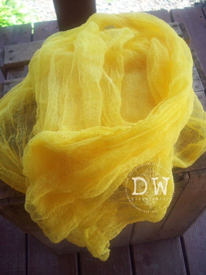 Lemon Yellow Hand Dyed Cheese cloth Newborn Wrap Photography
