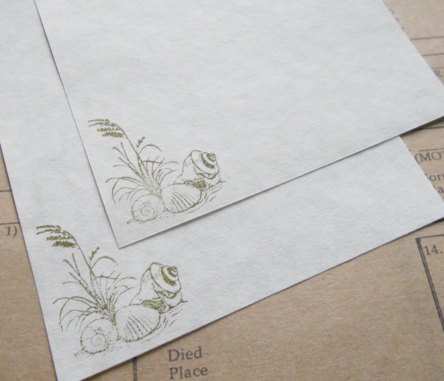 Parchment paper stationery set. Writing paper by PiccadillyStation