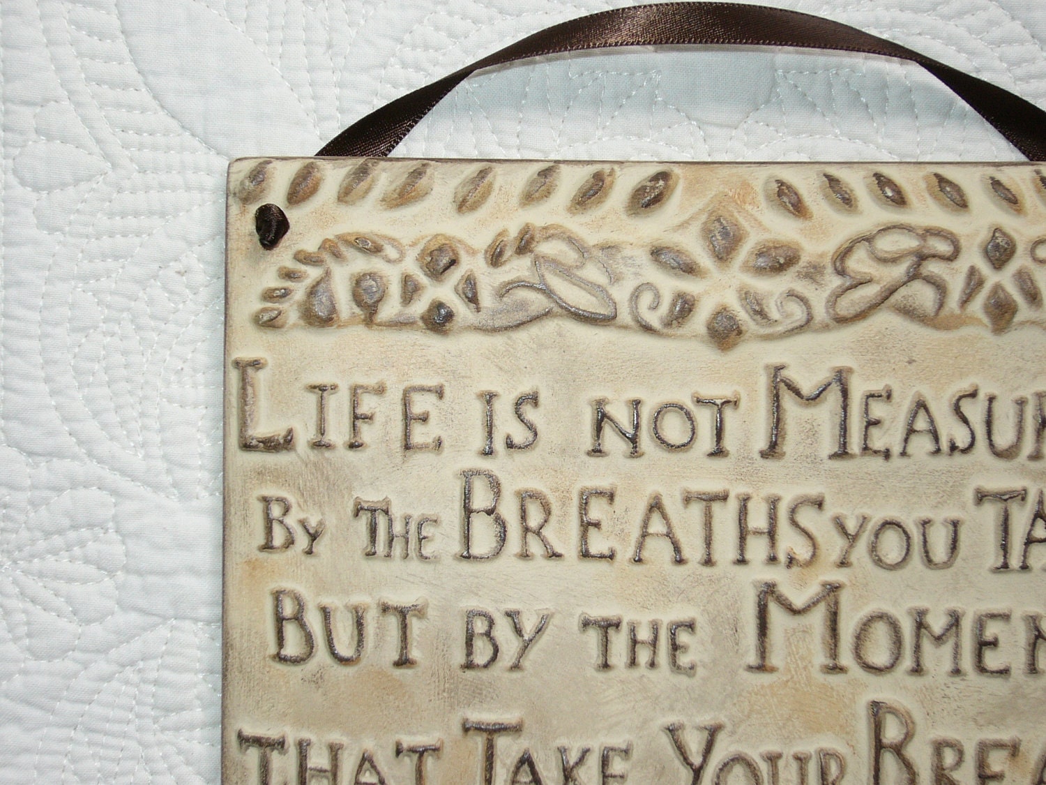 Items similar to Inspirational Wall Hanging Plaque 'Life is not