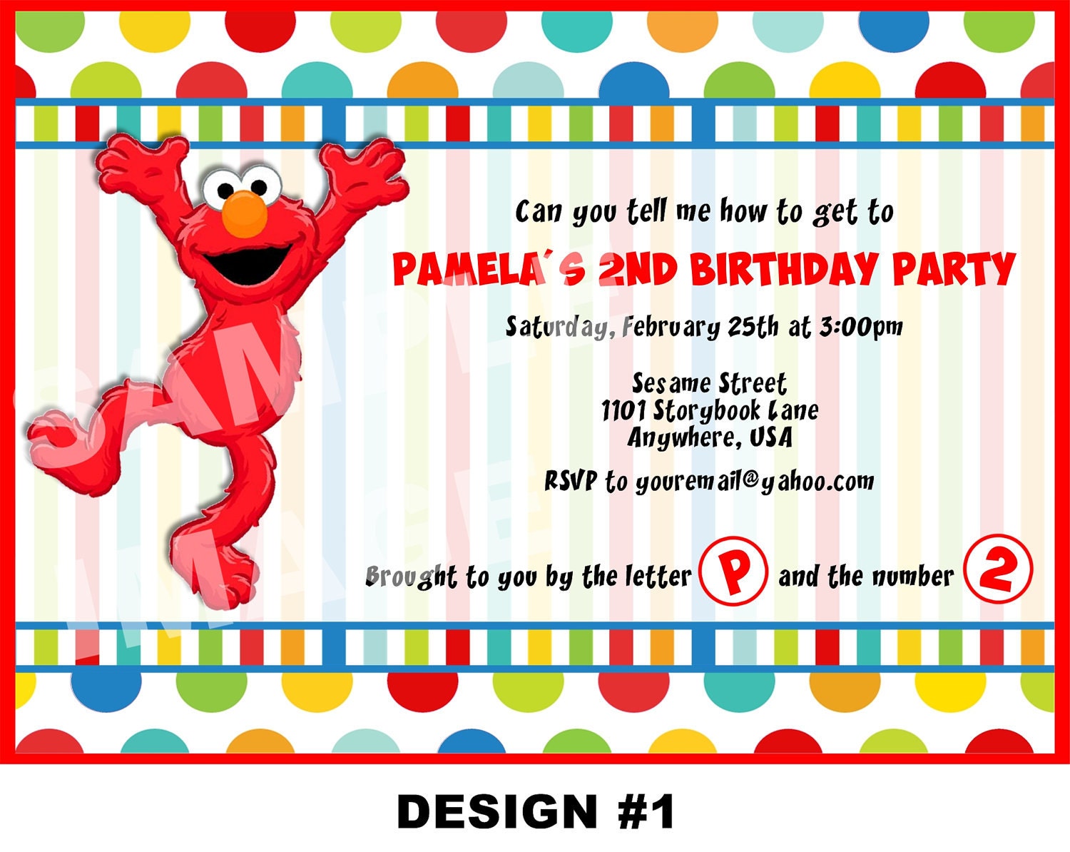 Elmo Photo Invitations 6