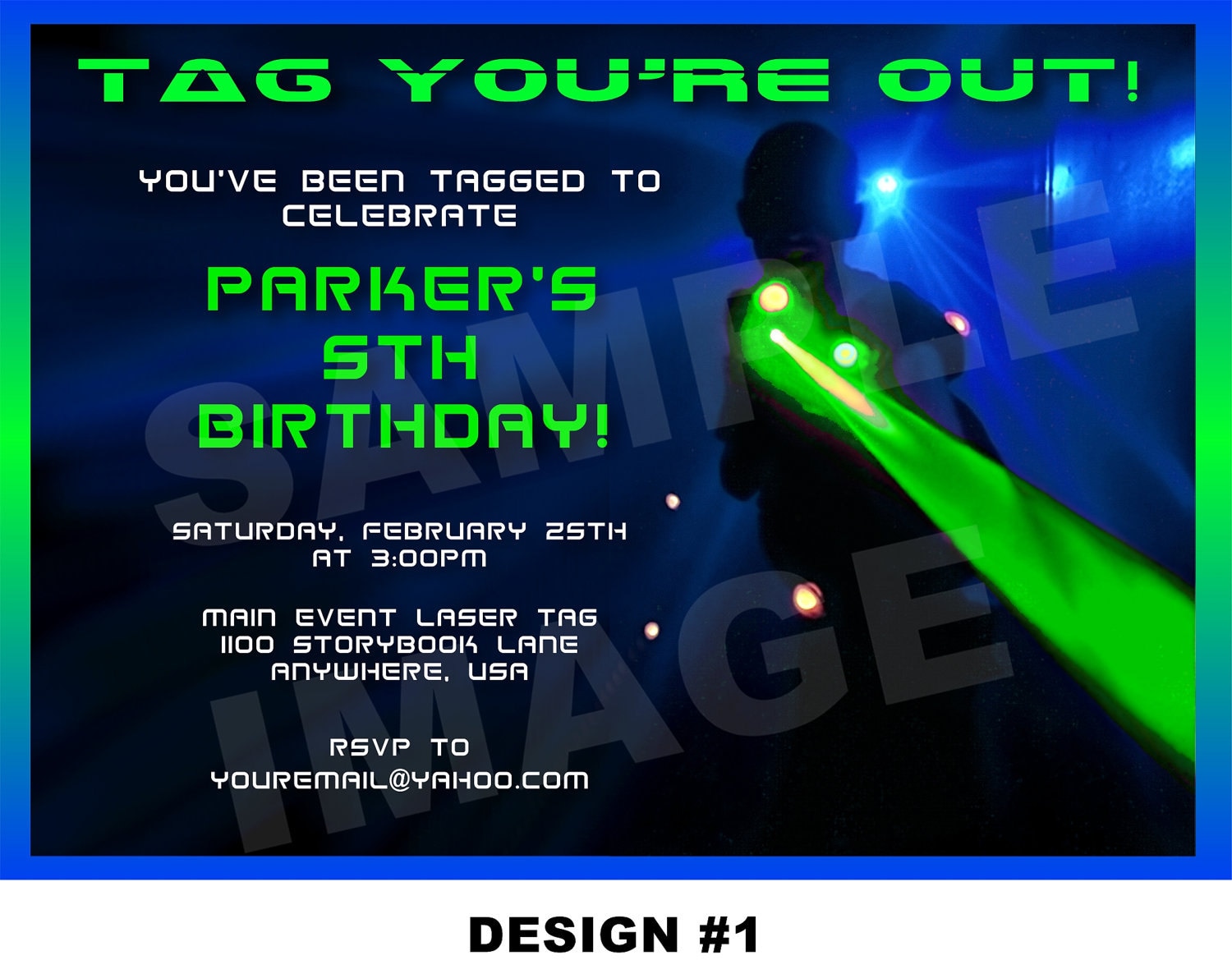 Free Laser Tag Clip Party Invitations 9