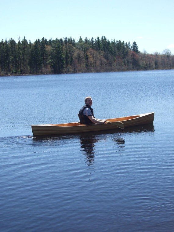 Items similar to Wooden Canoe with Double Paddle on Etsy