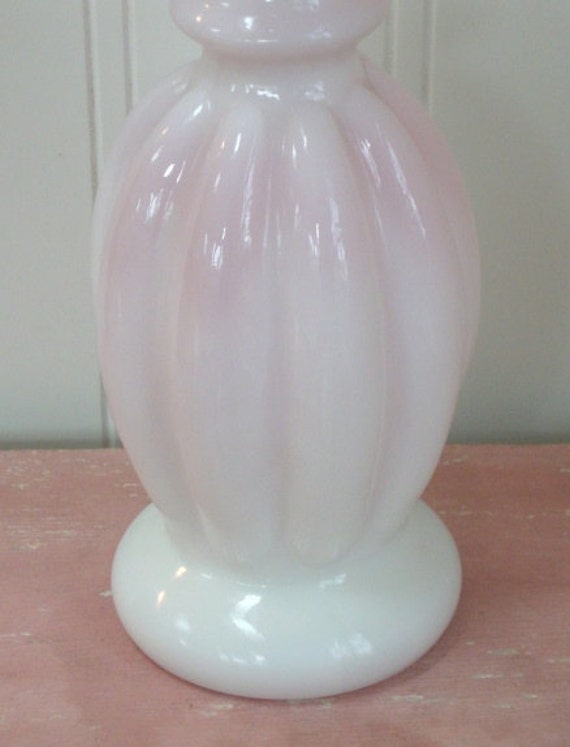 Vintage Fenton Pink Vase Ruffled Ruffle Top White Milk