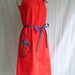 Vintage 60s/70s Red With Blue & White Polka Dot Trim Apron Dress